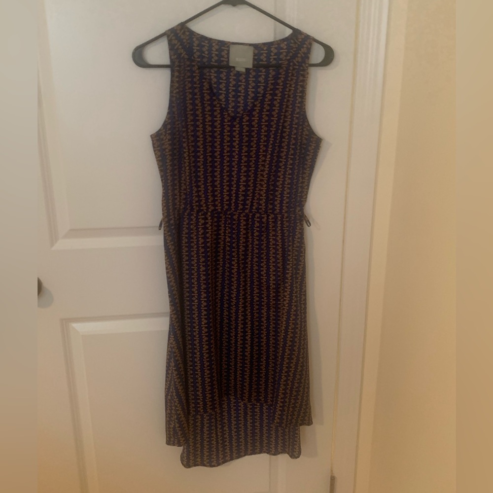 Maeve Black and Gold High Low Dress